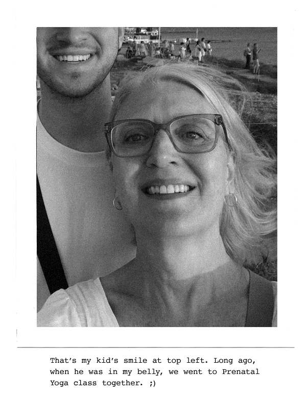 photo of my son and i in Greece, cropped tightly because my kid doesn't like me to post photos of him! / copyright Joy Stauber